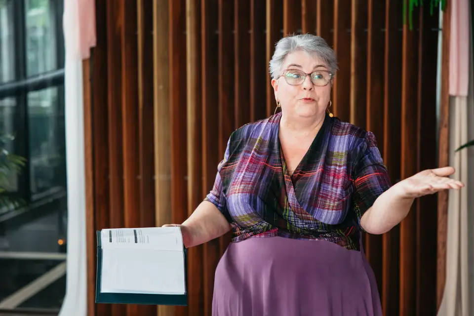 Sally the Brisbane Celebrant delivery a ceremony